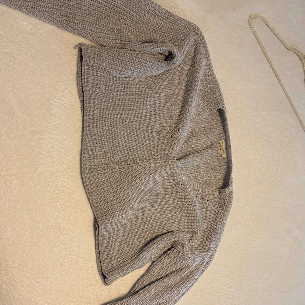 La Hearts Light Gray V-Neck Sweater
